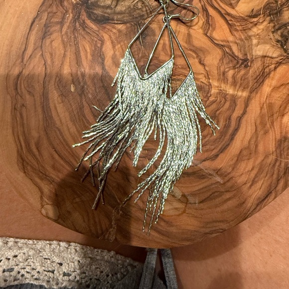 Elegant Silver  Fringe Earrings - Picture 5 of 5